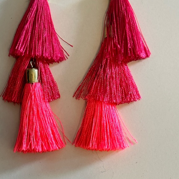 BaubleBar Pink Tassel Earrings - Picture 3 of 5